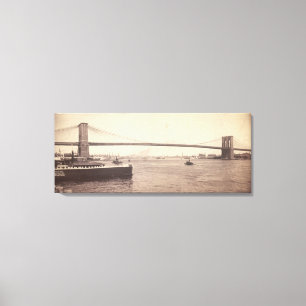 Impressão Em Tela Fotografia da ponte de Brooklyn do vintage (1896)