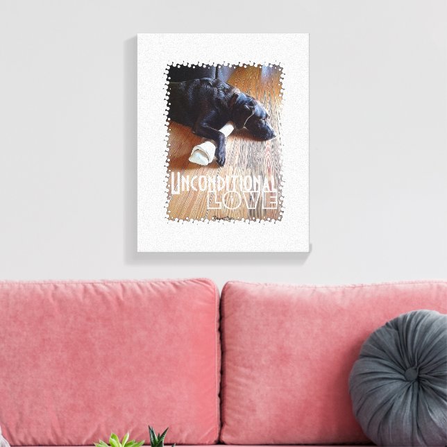 Impressão Em Tela Fotografia de Labrador Chocolate com Osso (Insitu(Sala de estar))