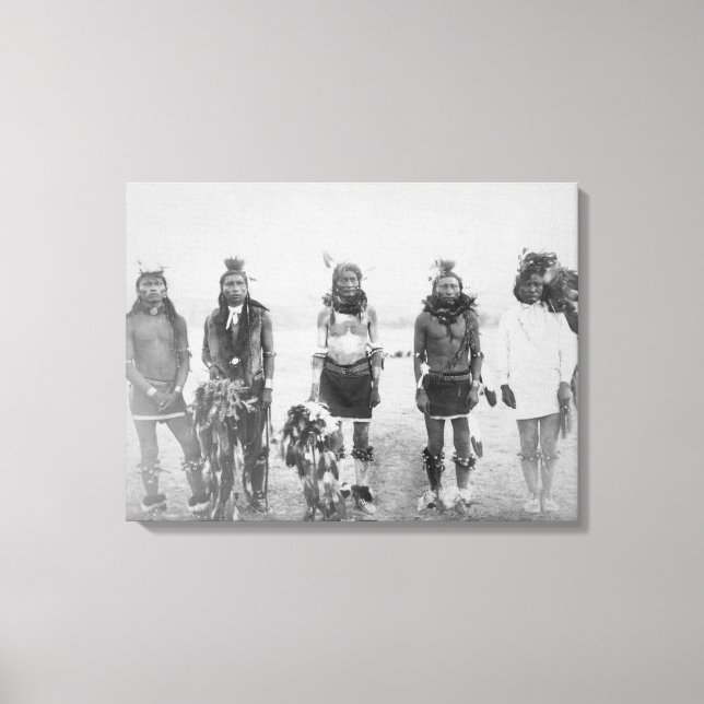 Impressão Em Tela Fotografia dos Guerreiros Indianos de 5 Grass Danc (Frente)
