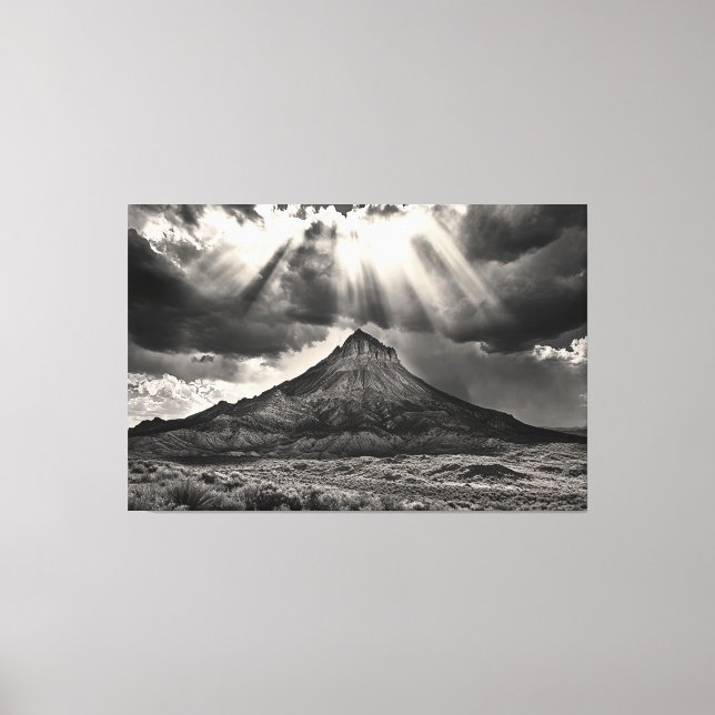 Impressão Em Tela Fotografia em preto e branco da Sleeping Ute Mount (Frente)