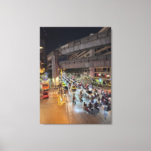 Impressão Em Tela Fotografia noturna de Bangkok Presente para amigos (Frente)