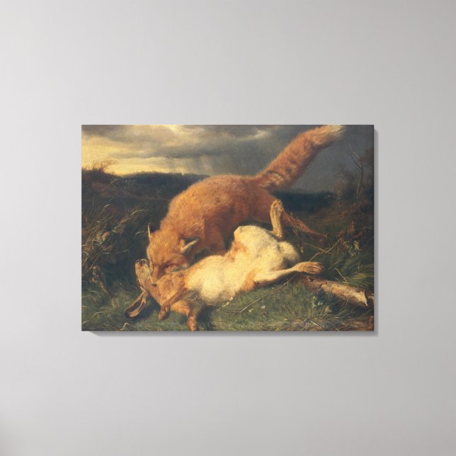 Impressão Em Tela Fox and Hare, 1866 (Frente)