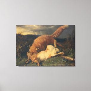 Impressão Em Tela Fox e lebre, 1866