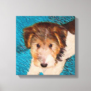 Impressão Em Tela Fox Terrier Puppy Painting - Arte Original De Cão