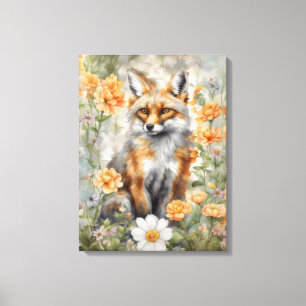 Impressão Em Tela Fox Watercolor Trabalho de arte