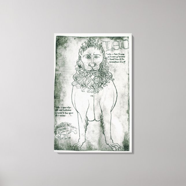 Impressão Em Tela Fr 19093 fol.24v Lion e Porcupine (Frente)