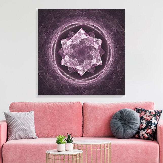Impressão Em Tela Fractal abstrato Escuro Roxo (Insitu(Sala de estar))