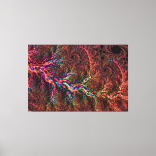 Impressão Em Tela Fractal Colorida Funk Psicodélica Groovy Trippy