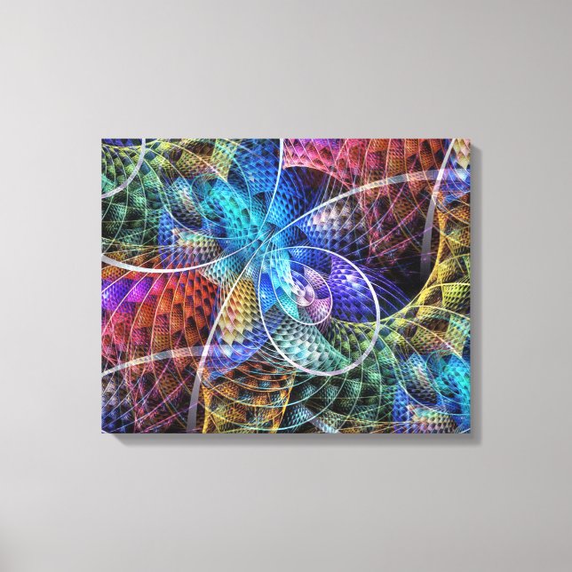 Impressão Em Tela Fractal de apófise abstrato - X - lado a lado (Frente)