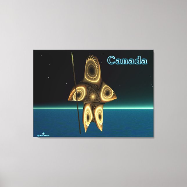 Impressão Em Tela Fractal Inuit Hunter (Frente)