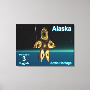 Impressão Em Tela Fractal Inuit Hunter - Postage do Alasca