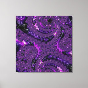 Impressão Em Tela Fractal Roxo