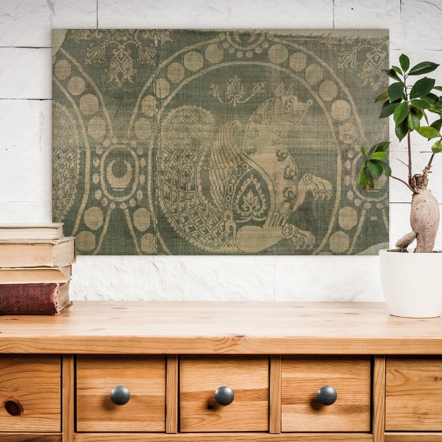 Impressão Em Tela Fragmento de seda mostrando o "Senmurv" (Criador carregado)