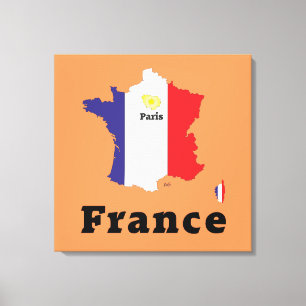 Impressão Em Tela França, France, CIA de fra linho