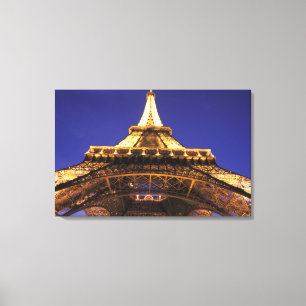 Impressão Em Tela FRANÇA, Torre Eiffel de Paris, vista noturna