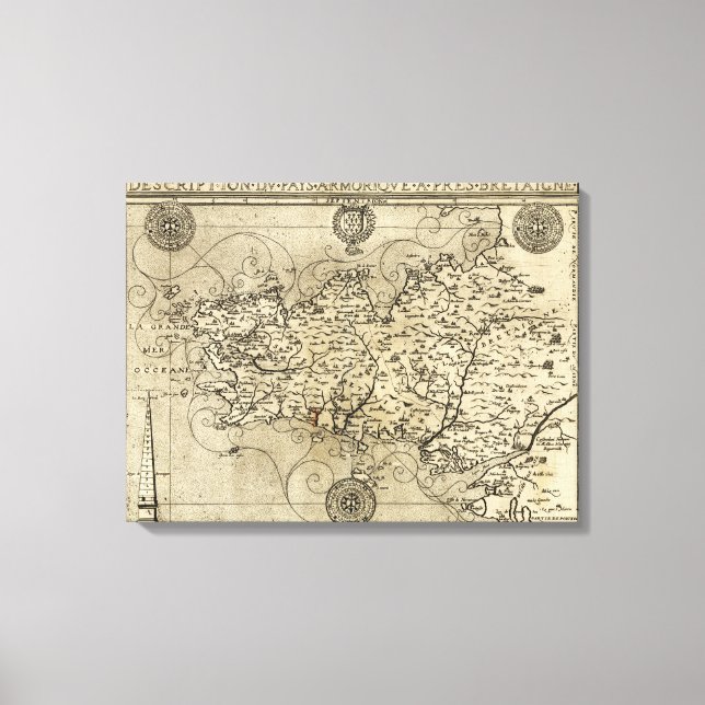 Impressão Em Tela FrançaMapa Panorâmico França (Frente)