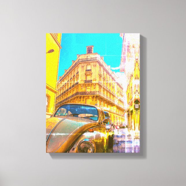 Impressão Em Tela France Architecture French Street Old Car Paris (Frente)