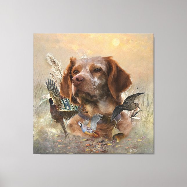 Impressão Em Tela Francês Bretanha, Arte de Caça a Pássaros (Frente)