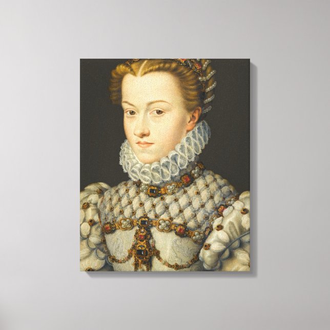 Impressão Em Tela Francois Clouet - Elisabeth da Áustria (Frente)