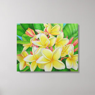 Impressão Em Tela Frangipani havaiano