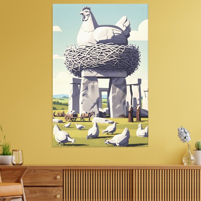 Impressão Em Tela Frango engraçado (Insitu(Sala de estar))