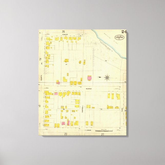 Impressão Em Tela Frankfort, Kentucky 15 (Frente)