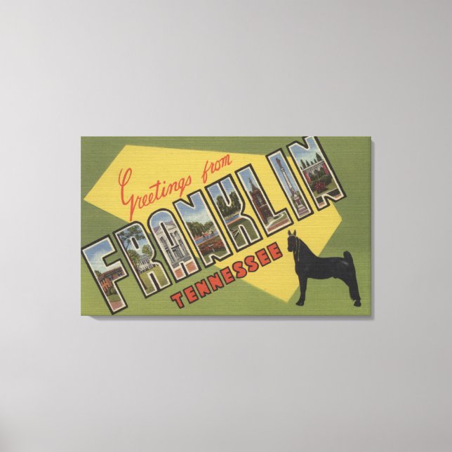 Impressão Em Tela Franklin, Tennessee - Cenas com Letras Grandes (Frente)