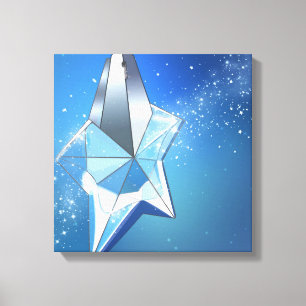 Impressão Em Tela Frasco de Perfume Estrela Brilho Azul Glam