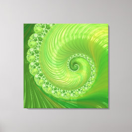 Impressão Em Tela Fratura Espiral Verde Monocromática abstrato