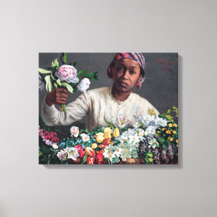 Impressão Em Tela Frederic Bazille - Jovem Mulher com Peonias