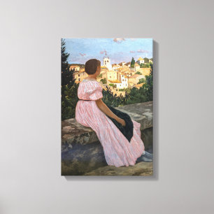 Impressão Em Tela Frederic Bazille - O Vestido Rosa