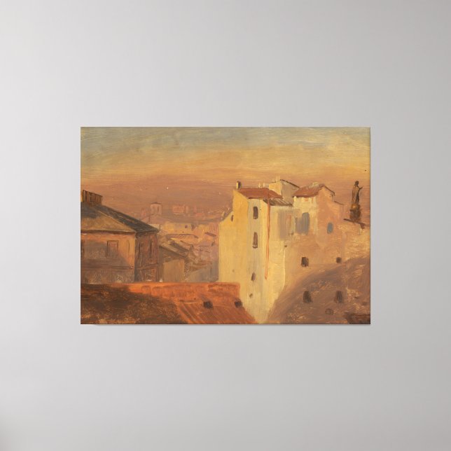 Impressão Em Tela Frederic Edwin Church - Rooftops, Rome, Italy (Frente)