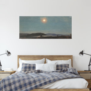 Impressão Em Tela Frederic Edwin Church - Sol ou Lua Nascente sobre 