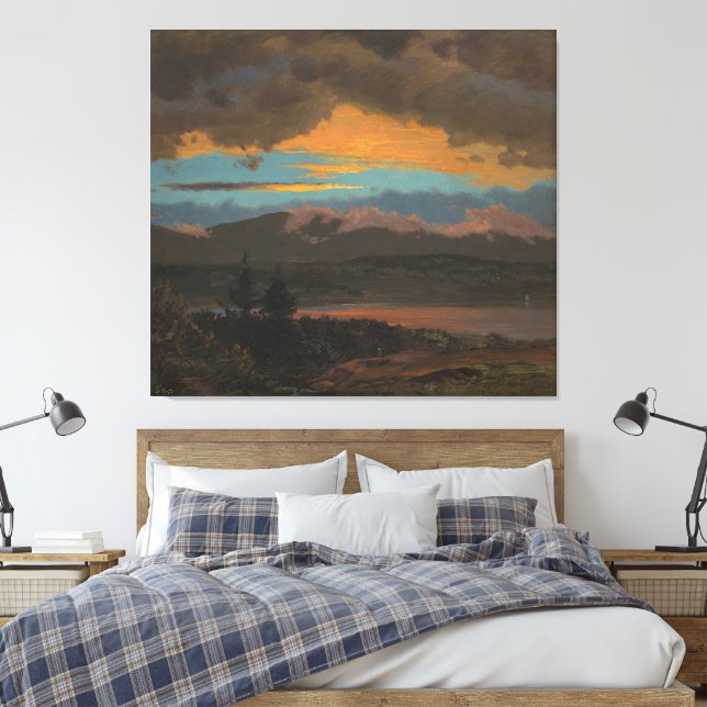 Impressão Em Tela Frederic Edwin Church - Sunset across the Catskill (Insitu(Quarto))