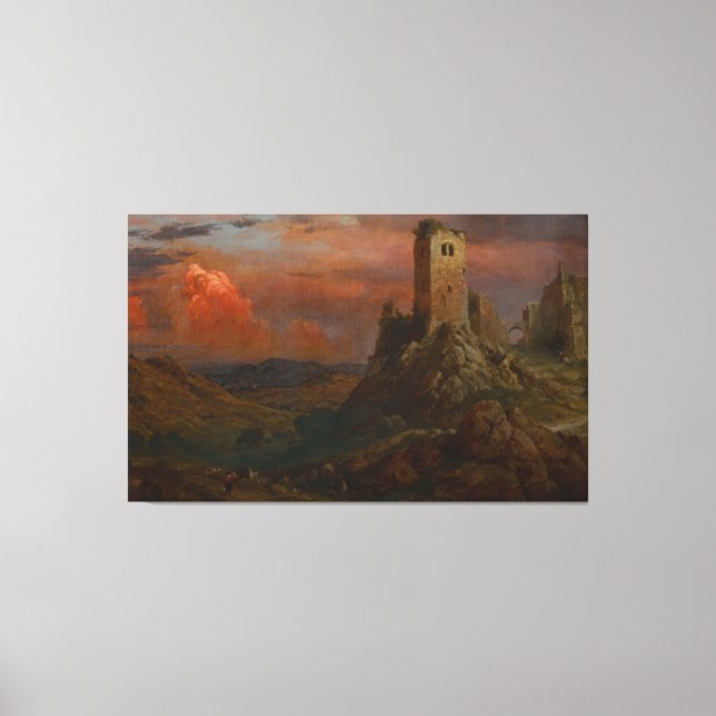 Impressão Em Tela Frederic Edwin Church - Watch Tower in Italy (Frente)