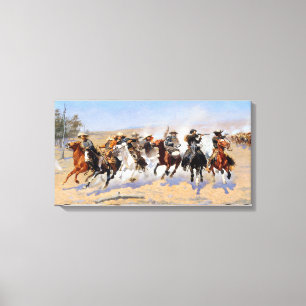 Impressão Em Tela Frederic Remington Dash para a Madeira