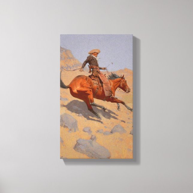 Impressão Em Tela Frederic Remington - O Cowboy (Frente)