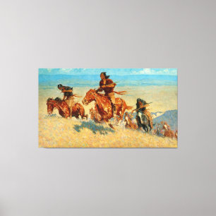 Impressão Em Tela Frederic Remington's The Buffalo Runners (1909)