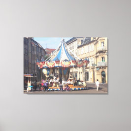 Impressão Em Tela Frente de terra justa em uma antiga cidade frances