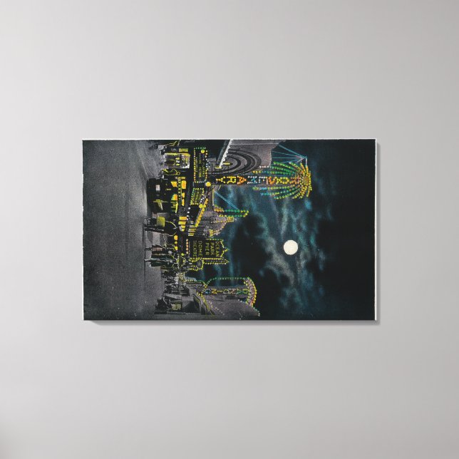 Impressão Em Tela Frente Oceânica à Noite, Parque Oceano (Frente)