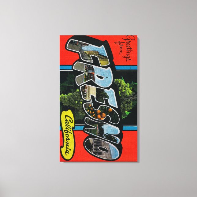 Impressão Em Tela Fresno, Califórnia - Grandes Cenas de Letra (Frente)