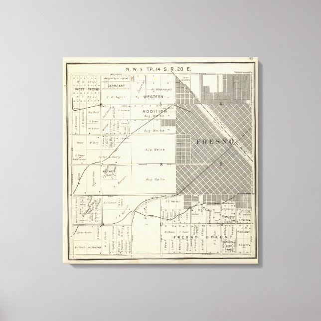 Impressão Em Tela Fresno County, Califórnia 32 (Frente)