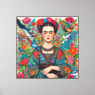 Impressão Em Tela Frida Kahlo Inspirou Galeria Vibrante