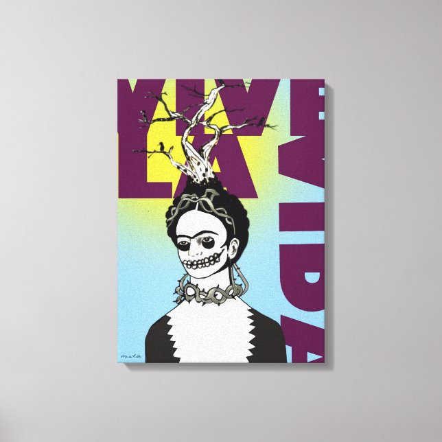 Impressão Em Tela Frida Kahlo Pop Art Portrait (Frente)