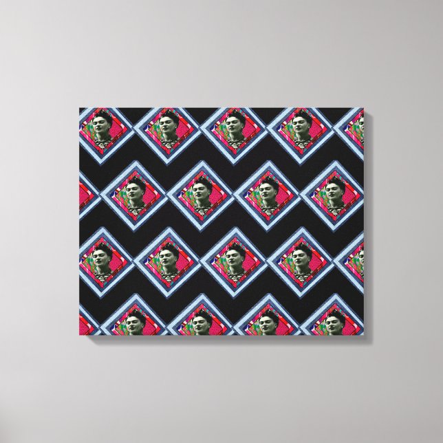 Impressão Em Tela Frida Kahlo Retro Denim Diamond (Frente)