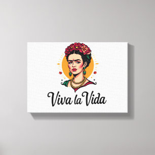 Impressão Em Tela Frida Kahlo Viva la Vida