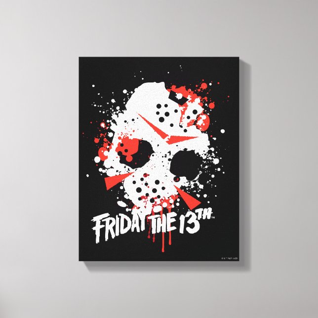Impressão Em Tela Friday the 13th | Paint Splatter Hockey Mask (Frente)