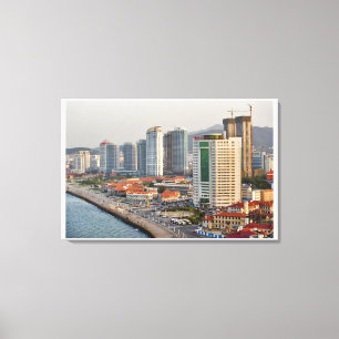 Impressão Em Tela Fronteira com Yantai City Skyline, Shandong