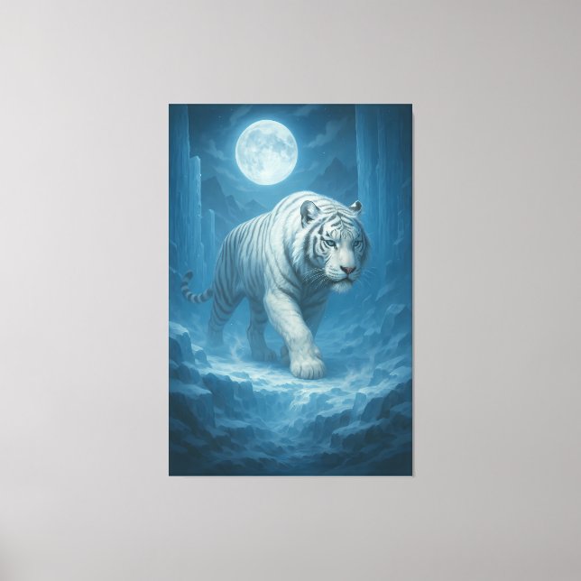 Impressão Em Tela  Frost King White Tiger – Majestic Icy Guardian Wa (Frente)