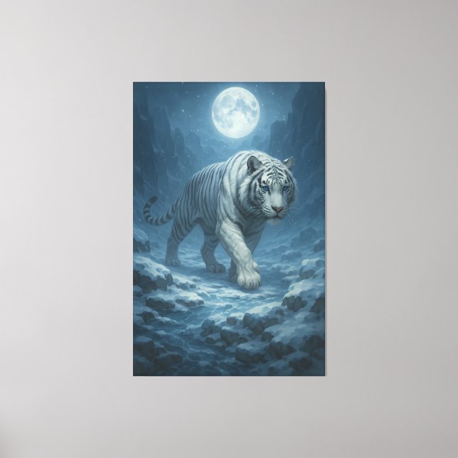 Impressão Em Tela Frost King White Tiger – Majestic Icy Guardian Wal (Frente)